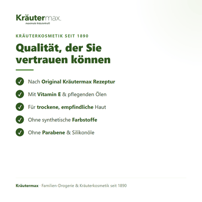 Vitamin E Gesichtscreme – Qualität: nach Original Kräutermax Rezeptur, ohne Parabene und Silikonöle