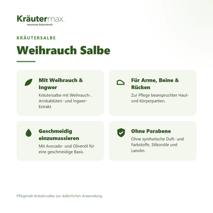 Weihrauch Salbe von Kräutermax – Überblick: traditionelle Kräutersalbe