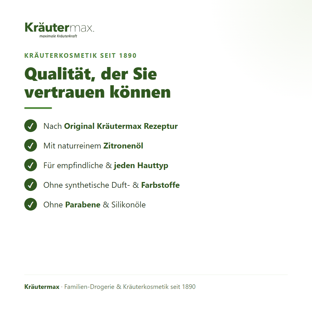 Zitronen Duschgel – Qualität: nach Original Kräutermax Rezeptur, ohne Parabene und Silikonöle