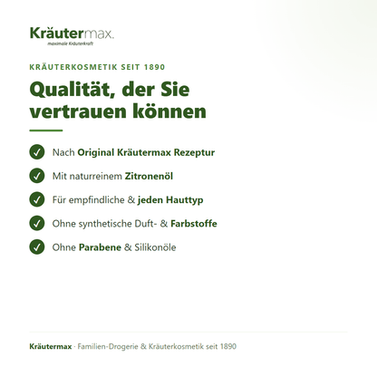 Zitronen Duschgel – Qualität: nach Original Kräutermax Rezeptur, ohne Parabene und Silikonöle